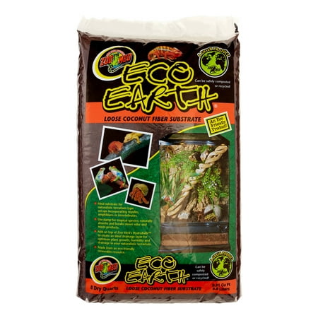 Zoo Med Eco Earth Loose Coconut Fiber Reptile Substrate, 8 Dry