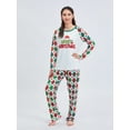 thumbnail image 6 of Elippeo Christmas Family Pajamas Matching Set Letter Print Raglan Sleeve Tops and Elastic Pants Loungewear Soft Sleepwear, 6 of 10