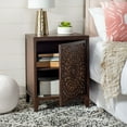 thumbnail image 2 of SAFAVIEH Thea Mid-Century Retro 1 Door Carved Nightstand, Brown, 2 of 7