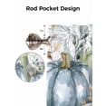 thumbnail image 5 of Fall Blue Pumpkin Valances for Windows Green Leaves White Flowers Letter Kitchen Valance Curtain Rod Pocket Small Curtains for Cafe Bathroom Laundry Basement 60" x 18", 5 of 8