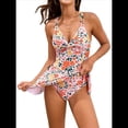 thumbnail image 1 of Traje de Baño de una Pieza con Falda Cruzada para Mujer, con Control de Abdomen, Falda. Marrón S, 1 of 9