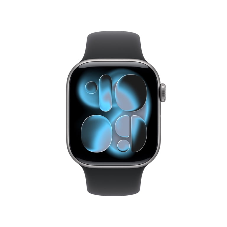 Apple, Smartwatch, Blue Space Gray Aluminum Case with Black Sport