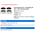 thumbnail image 2 of Front Brake Pad Set - Compatible with 2015 - 2021 Ford Transit-350 2016 2017 2018 2019 2020, 2 of 2