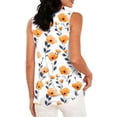 thumbnail image 4 of Smsaxvxz Womens Summer Tank Tops Fashion Floral Printed Crew Neck Sleeveless Pleated Casual Loose Blouse T-shirts White 02 M, 4 of 5
