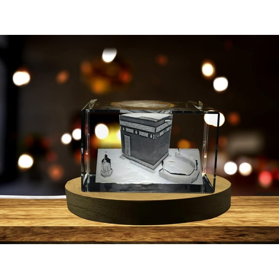 Al Kaaba |3D Engraved Crystal Keepsake | Gift/Decor| Collectible | Souvenir | personalized 3D crystal photo gift |Customized 3d photo Engraved Crystal | Home decor