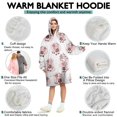 thumbnail image 5 of Wearable Oversized Blanket,Pink Cow Strawberry Pattern Wearable Blanket Hoodie for Adults,Cozy Hooded Blankets with Super Pockets,Super Warm Fuzzy Pullover for Women & Men, 5 of 6