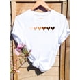 thumbnail image 3 of Playera de Tendencia de Corazón para Mujer, Cuello Redondo, Ligera, Transpirable, Suave, Cómoda, Multiusos, Camiseta para Mujer de Estampado Corazón, 3 of 7