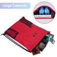 thumbnail image 4 of WANDF Drawstring Bag for  Women Drawstring Backpack with Mesh Pockets,Waterproof Sports Gym Bag,Large Athletic Sackpack for Beach,Swimming, Basketball,Soccer(Red), 4 of 9