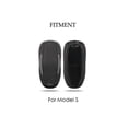 thumbnail image 2 of Car Key Fob Cover Case Protector Zinc Alloy Leather Car Smart Remote Key Fob Case Cover Bag For Tesla Model S 3, 2 of 5