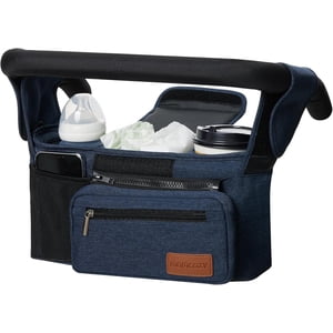 Momcozy Universal Stroller Organizer, Blue Insulated Cup Holder
