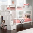thumbnail image 2 of Pemberly Row Traditional Staircase Bunk Twin Over Twin in White, 2 of 8