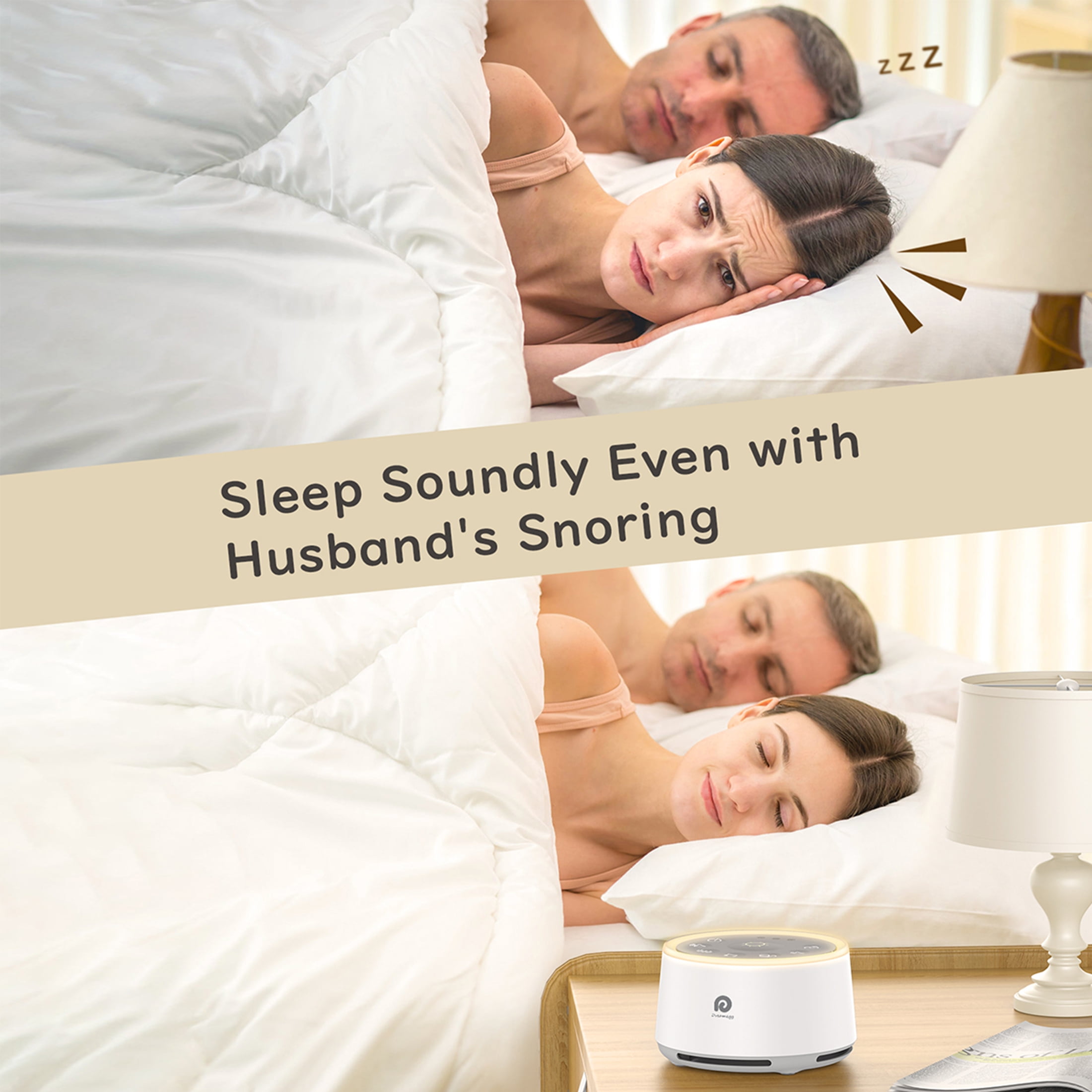 Dreamegg White Noise Sound Machine for Baby Adult Sleep with Night Light for Kids Bedroom