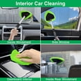 thumbnail image 2 of 7 Pcs Green Windshield Washer Brush Tool Kit, Includes 4 Reusable & Washable Microfiber Cloths with Retractable Handle for Window & Glass Cleaning, 2 of 9