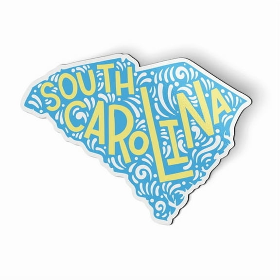 South Carolina Shape Cute Letters Native Local - 5.5" Magnet for Car Locker Refrigerator