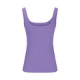 thumbnail image 6 of Women's Solid Tank Sleeveless U-Neck Base Shirt Summer Casual Workout Tees, 6 of 6