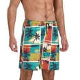 thumbnail image 2 of Pofeuu Colorful Hawaii Palms Print Men's Soft Woven Elastic Waistband Sleep Pajama Short-3X-Large, 2 of 6