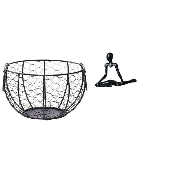 Cesta de huevos,Cesta multiusos para huevos,cesta tejida de alambre de hierro,Cesta de almacenamiento de alambre para huevos Cesta de almacenamiento portátil,Figura de escritorio,Escultura