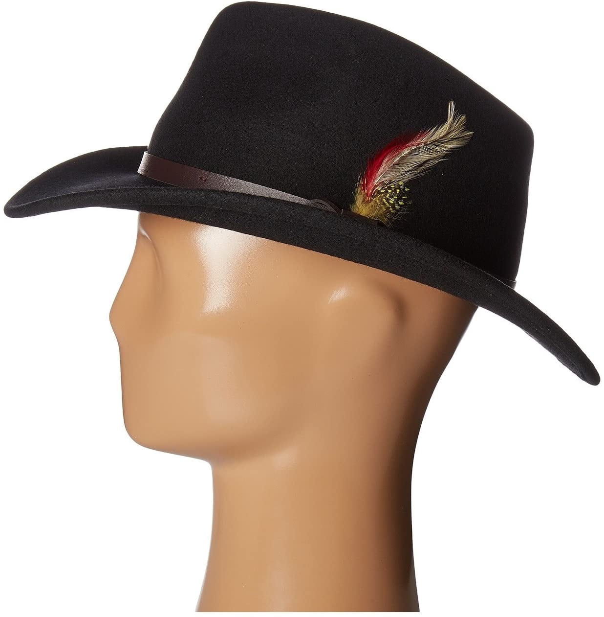 s Crushable Felt Outback Hat Black Wide 