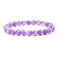 thumbnail image 3 of Pulsera de cuentas de piedra Natural para hombres y mujeres, cuarzo de cristal, amatista, aguamarinas, Jades, joyería, ágata, brazalete elástico, 3 of 4