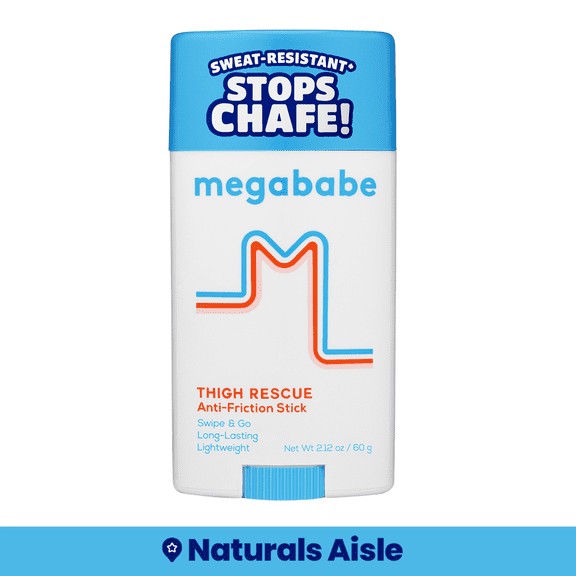 Megababe Thigh Rescue Anti-Chafe Stick, Prevents Skin Chafe & Irritation, 2.12 oz