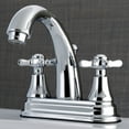 thumbnail image 2 of Kingston Brass KS7611BEX Robinet de Lavabo 4 Po. avec Poignée Croisée et Raccord en Laiton, Chrome, 2 of 2