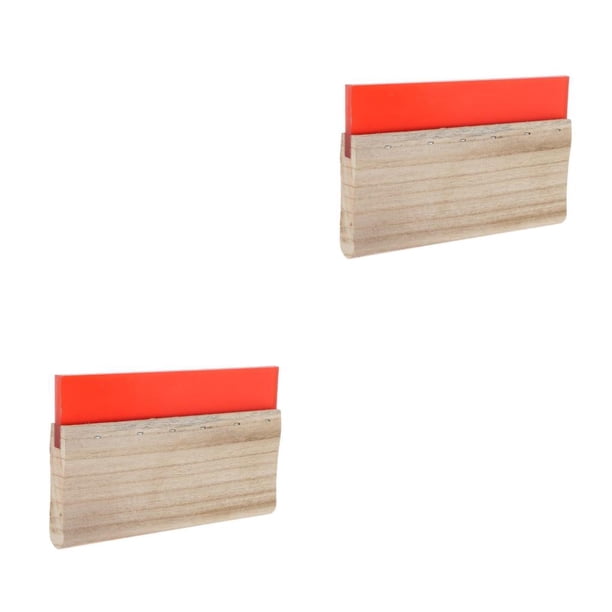Eigraketly Screen Printing Squeegee Wooden Handle Ink Board Scraper Scratch rojo 20 centímetros 2piezas
