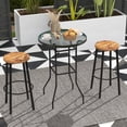 thumbnail image 2 of Patiojoy Round Glass Top Patio Table 27"x27" Outdoor Bistro Table w/ Heavy-duty Metal Frame, 2 of 9