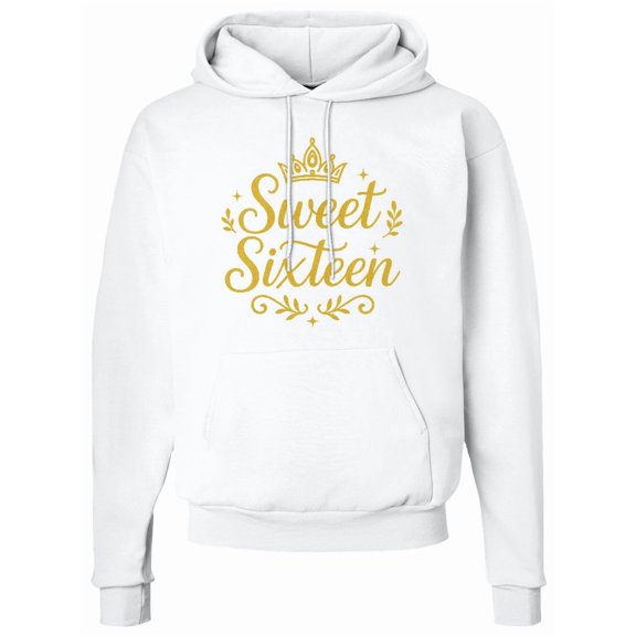 Inktastic Sweet Sixteen Birthday Crown Glitter Adult Hoodie Sweatshirt
