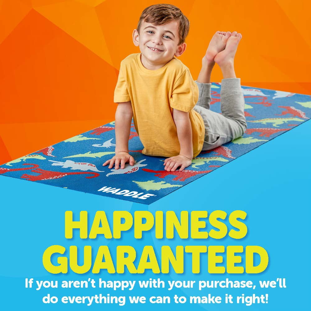 Waddle Yoga Mat, Yoga Mat for Kids, My First Yoga Mat, Exercise Mat for Toddlers, Kids Ages 3 Years and Up, Dino