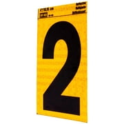 (2 pack) HY-KO 4 Yellow Self-Adhesive Reflective Number 2