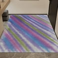 thumbnail image 3 of Abstract Watercolor Stripes Rug Purple Machine Washable Area Rug Kitchen Indoor Accent Rug Low Pile Carpet Throw Rug Living Room Dining Room Bedroom Office Non Slip 2x3ft, 3 of 6