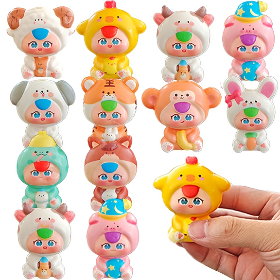 24PCS Squishy Toys, Cute Squishy Toys for Children Ages 3 , Assorted Colors & Styles, Animal Design, for Christmas Party Favors, Christmas Stocking Stuffer