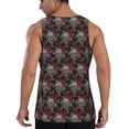 thumbnail image 3 of Xecao Skull and Red Roses Men's Tank Top Workout Quick Dry Sleeveless Gym Jogging Muscle Shirts Summer Swim Beach Tops, 3 of 9