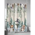 thumbnail image 5 of Sage Green Christmas Standard Shower Curtain Set, Waterproof Shower Curtains for Bathroom, Snowman Xmas Tree Snowflake Elk Rustic Washable Fabric Bath Curtain for Bathtub with Hooks 72x72 Inches, 5 of 6
