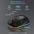 thumbnail image 2 of Wireless Keyboard and Mouse Combo with 9 Backlit, Wrist Rest & Phone Holder, Black, New, 2 of 9