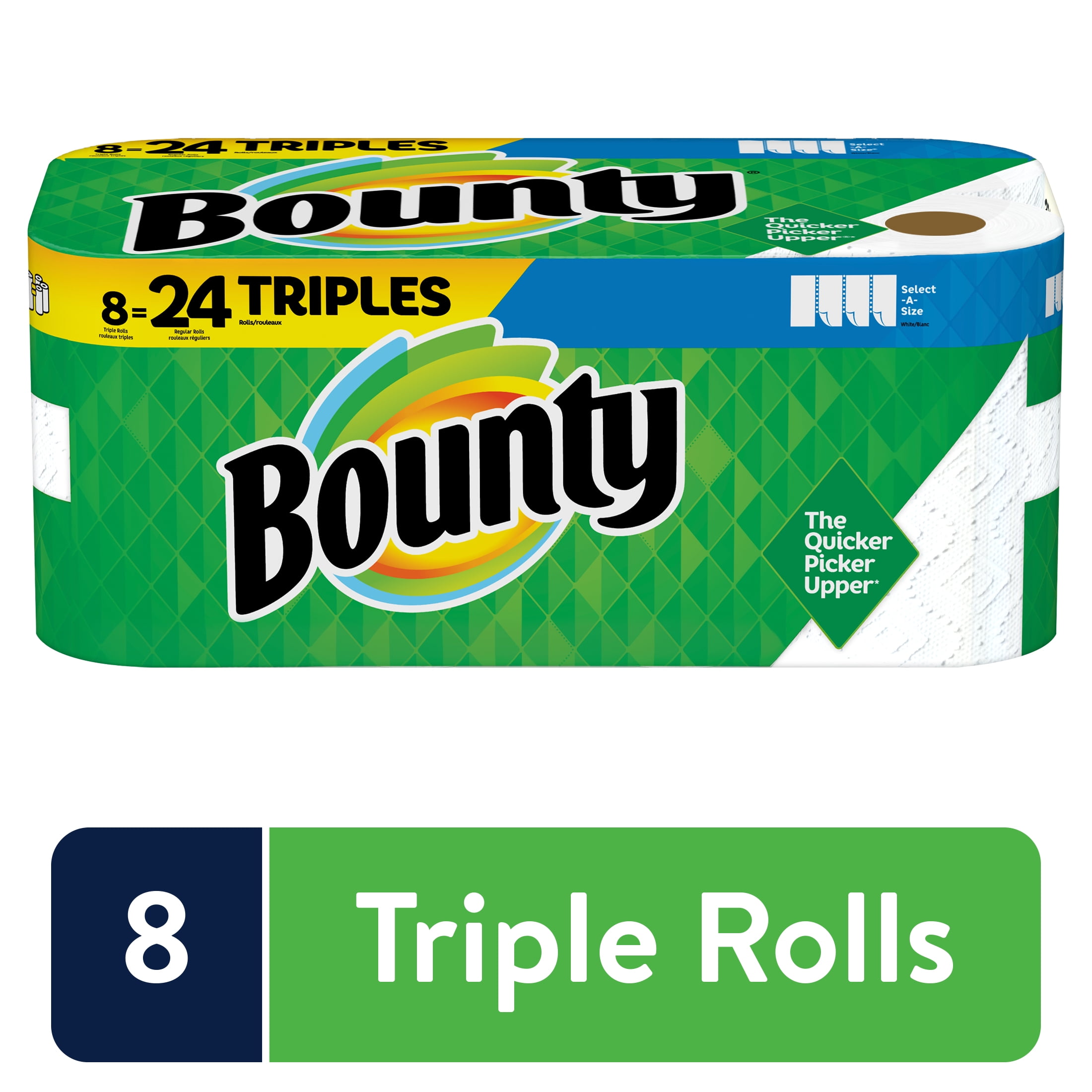 Bounty Select-A-Size Paper Towels White 8 Huge Rolls = 20 Regular Rolls 
