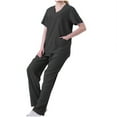 thumbnail image 2 of Hanen Scrubs for Women Set Modern V Neck Scrub Top & Cargo Pants Nursing Scrubs with 6 Pockets, 2 of 6