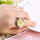 thumbnail image 5 of Reloj de anillo de cuarzo, 1 pieza, reloj de anillo de moda para mujeres y hombres, elaborado con cuidado, 5 of 9