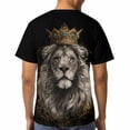 thumbnail image 5 of LAOLIUSN Men’s Lion Graphic T-Shirt, Majestic Lion Face Animal Graphic Tee, 3D All Over Print Short Sleeve Crewneck, S-4XL, 5 of 7