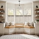 thumbnail image 2 of Cortinas de cocina Jinchan de lino plisadas, 36 cm, 2 paneles, 2 of 9