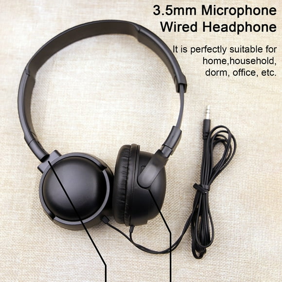 Wired Headset Intelligent Noise Reduction Stereo Surround 3.5mm Laptop Computer Headset Audio Accessories Black