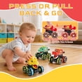 thumbnail image 2 of 3 Pack Dinosaur Car Toys for Kids Toddlers, Light up Wheels Monster Truck Toys for Toddlers 1-3 for Boys, Toddler Toys for 3 4 5 6 Years Old Boys, Birthady Gifts Toys for 1 2 3 Year Old Boys Girls, 2 of 6
