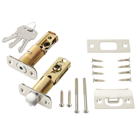 HYPER TOUGH KEYED ENTRY TULIP STYLE DOORKNOB AND DEADBOLT COMBO PACK, STAINLESS STEEL FINISH