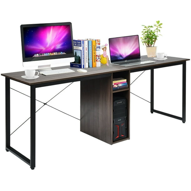 Your browser is set to private browsing mode which prevents us from showing your digital product. gymax 2 person computer desk 79 large double workstation dual office desk w storage