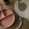 thumbnail image 5 of Baby Bibs, 3pcs Silicone Feeding Bibs For Babies And Toddlers, Waterproof Weaning Bib, Bpa Free Soft Adjustable Wide Food Crumb Catcher Pocket(cream/b, 5 of 5