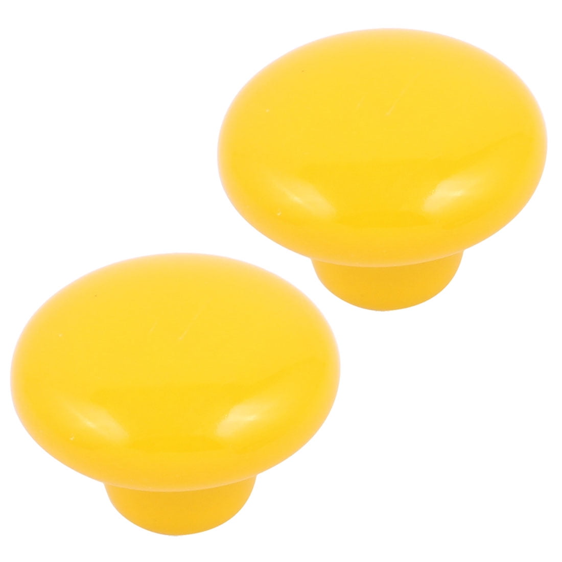 FirstDecor 6pcs Yellow Ceramic Knobs for Cabinet Round Style Cupboard Door Knobs Drawer Dresser Pull Handles