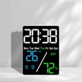 thumbnail image 4 of Inerposs LED Digital Clock, Multifunctional Alarm Clock, Display Date, Week, Temperature, Humidity, Adjustable Brightness, Two Alarm Settings for Home and Office, 4 of 6