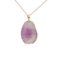 thumbnail image 1 of WREESH Natural Crystal Pendant Necklace Multicolor Crystal Irregular Rough Stone Gold Edge Necklace Sweater Chain Natural Healing Rough Stone Pendant Necklace, 1 of 1