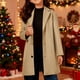 thumbnail image 5 of Cowsor Girls Trench Coat Winter Single Long Pea Coat Casual Overcoat with Pocket, 5 of 7