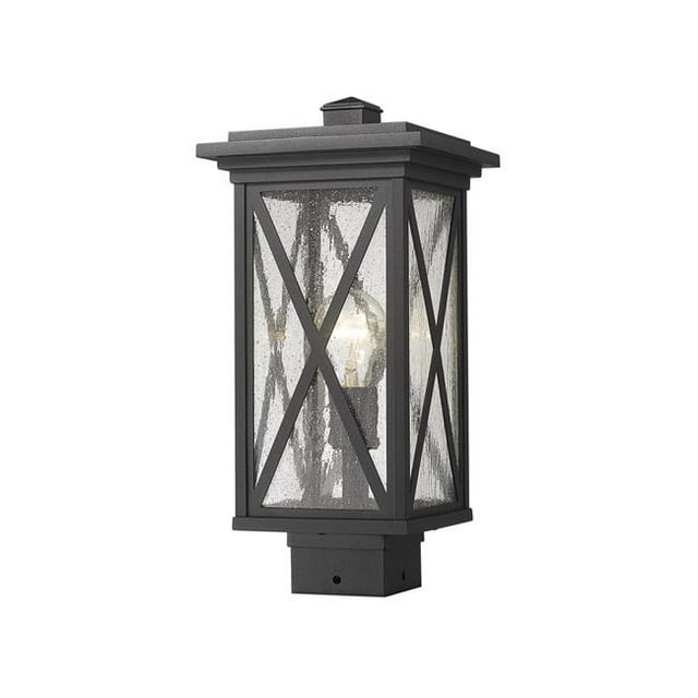 Z Lite 583PHMS-BK 16 in. Brookside 1 Light Black Outdoor Post Mount Fixture